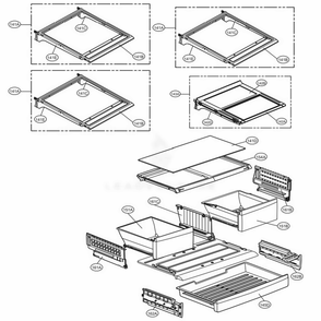 Refrigerator Parts Diagram and Parts List for 73059 AWBCSE1 LG Refrigerator