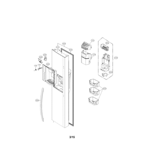 Freezer Door Diagram and Parts List for LSXS26466S 00 LG Refrigerator