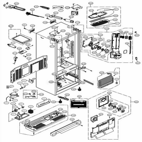 Case Parts Diagram and Parts List for LMXS27626S ASTCNA0 LG Refrigerator