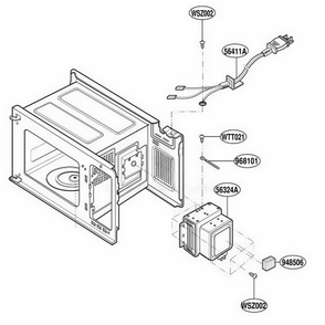 Part Location Diagram of 6411W2A002M LG POWER CORD Assembly