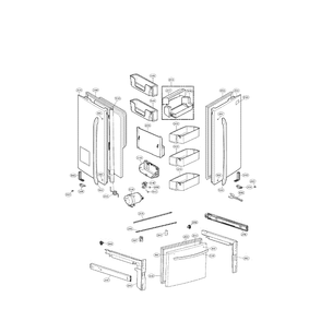 Door Diagram and Parts List for LFX28991ST 00 LG Refrigerator