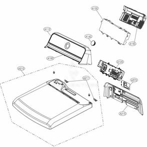 Control Panel And Plate Assembly Diagram and Parts List for DLEX7600ME AMBEEUS LG Dryer