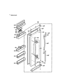 Refrigerator Door Diagram and Parts List for LRSP2031BS  LG Refrigerator