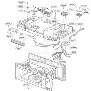 Interior Parts 2 Diagram and Parts List for LMV2053ST ASBELGA LG Microwave