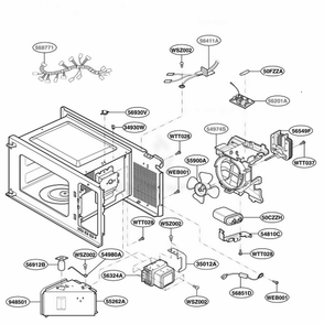 Interior Parts Diagram and Parts List for KCMS1555RBL CB1EKAD LG Range