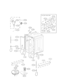 Tub Assembly Parts Diagram and Parts List for LDF8874ST  LG Dishwasher
