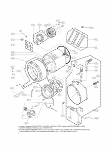 Drum And Tub Parts Diagram and Parts List for 79641379211  Kenmore Washer