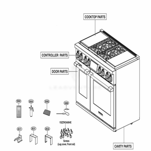 Main Diagram and Parts List for SKSDR480SIS ASTLSGN LG Range