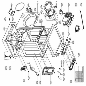 Cabinet And Control Panel Assemlby Diagram and Parts List for WM3570HVA ASSEPUS LG Washer