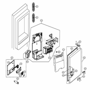Ice Maker Part Diagram and Parts List for URNTS3106N AGRCNA1 LG Refrigerator