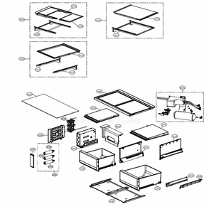 Drawers And Vegetable Room Part Diagram and Parts List for LPXS30886D ASBCNA0 LG Refrigerator