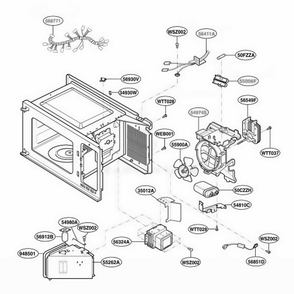 Part Location Diagram of 6877W1A506B LG HARNESS,SINGLE
