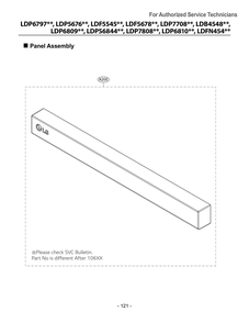 Panel Assembly Diagram and Parts List for DUA513FT ASTESNA LG Dishwasher