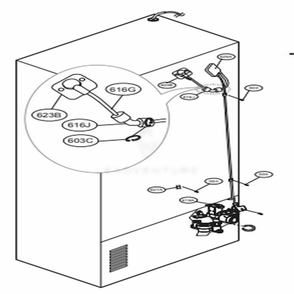 Valve And Water Tube Parts Diagram and Parts List for 74032 ASWCSE2 LG Refrigerator