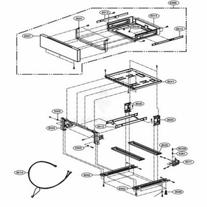Drawer Parts Diagram and Parts List for LRG3193ST FSTELGA LG Range