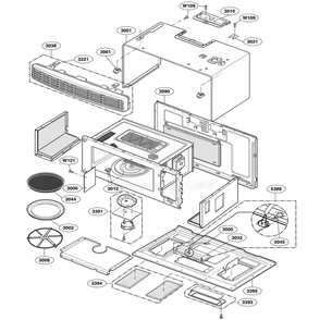 Oven Cavity Parts Diagram and Parts List for SCA1001HSS ASBEGEU LG Wall Oven