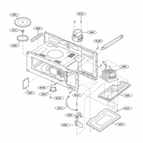 Interior Parts 1 Diagram and Parts List for MH6141XKQ AW2EWRP LG Wall Oven