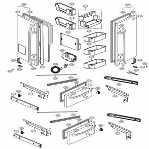 Door Parts Diagram and Parts List for LMX25988ST ASTCNA0 LG Refrigerator