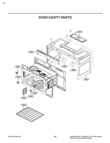 Oven Cavity Parts Diagram and Parts List for MV2294BSHL CB1ELGA LG Microwave