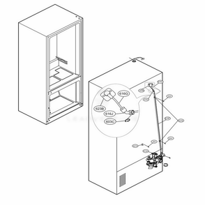 Valve And Water Tube Parts Diagram and Parts List for LMXC23746D ASBCNA0 LG Refrigerator