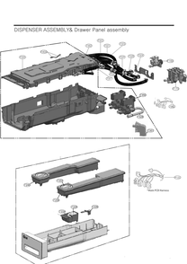 Dispenser And Drawer Panel Assembly Diagram and Parts List for WM6998HBA ABLEEUS LG Washer Dryer Combo