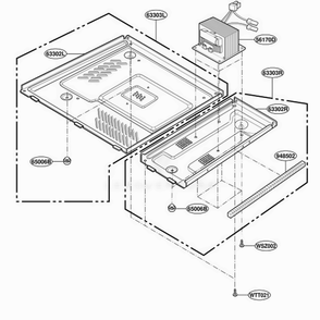 Base Plate Parts Diagram and Parts List for JES1855PWH CW1EGEU LG Wall Oven