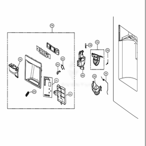 Dispenser Parts Diagram and Parts List for 75043 ASTCSE0 LG Refrigerator