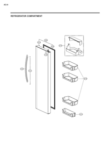 Refrigerator Compartment 1 Diagram and Parts List for GM-L267NSGL ASTCNA3 LG Refrigerator
