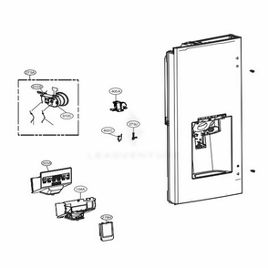 Dispenser Parts Diagram and Parts List for LFXS28566S ASTCNA0 LG Refrigerator