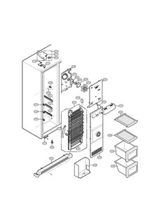 Freezer Compartment Parts Diagram and Parts List for LRSC26923TT 00 LG Refrigerator