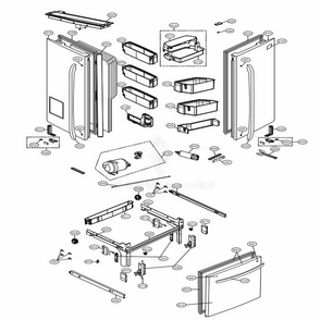 Door Parts Diagram and Parts List for 74029 AWBCSE1 LG Refrigerator