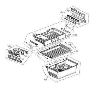 Freezer Parts Diagram and Parts List for LSFXC2476S ASTCNA2 LG Refrigerator
