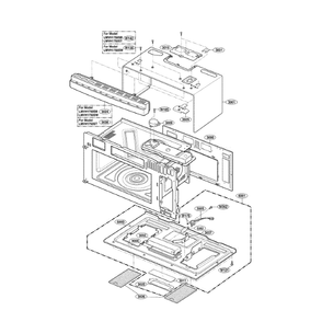 Oven Cavity Diagram and Parts List for LMVH1750SB 00 LG Microwave