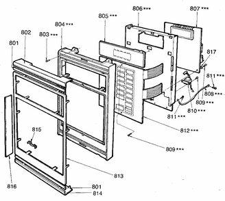 Control Panel Diagram and Parts List for 7218965380  Kenmore Microwave
