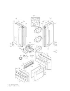 Door Parts Diagram and Parts List for LFX25971SB 02 LG Refrigerator