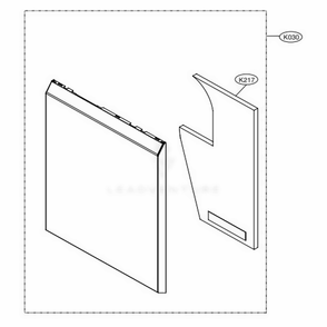 Front Cover Assembly Diagram and Parts List for LDP6809BD ABDESNA LG Dishwasher
