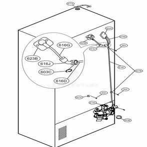 Valve And Water Tube Parts Diagram and Parts List for 72379 AWBCSE0 LG Refrigerator