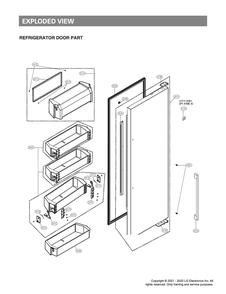 Refrigerator Door Part Diagram and Parts List for GR-L276GSMM ASTCNA1 LG Refrigerator