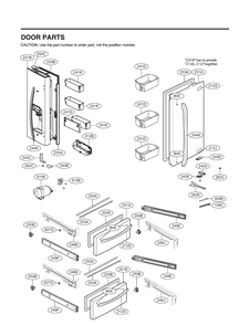 Door Parts Diagram and Parts List for GR-L22ANSXM ASTCNA0 LG Refrigerator