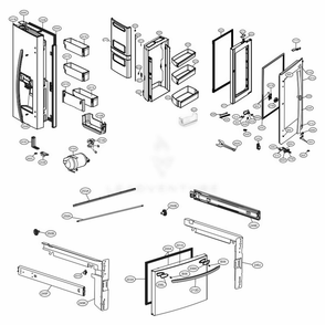 Door Parts Diagram and Parts List for LFXS28596S ASTCNA0 LG Refrigerator
