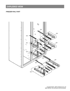Freezer Rail Part Diagram and Parts List for GR-L276DSMM ASTCNA2 LG Refrigerator
