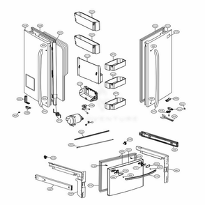 Door Parts Diagram and Parts List for LFX28968SB AWBCNA2 LG Refrigerator