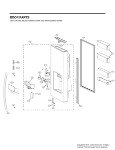 Door Parts 1 Diagram and Parts List for GR-L248MSRM ASTCNA0 LG Refrigerator
