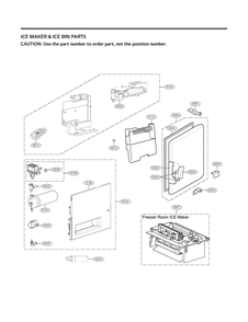 Ice Maker And Ice Bin Parts 1 Diagram and Parts List for GR-J248FSYM ASTCNA1 LG Refrigerator