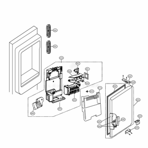 Ice Maker And Ice Bin Parts Diagram and Parts List for LSFXC2496S ASTCNA0 LG Refrigerator