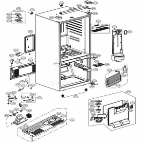 Case Parts Diagram and Parts List for 78029 AWBCSE1 LG Refrigerator