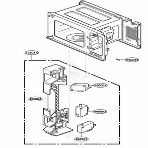 Latch Board Parts Diagram and Parts List for LD10D AGREAMA LG Wall Oven