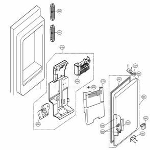 Ice Maker And Ice Bin Parts Diagram and Parts List for LFXC24726D ASBCNA2 LG Refrigerator