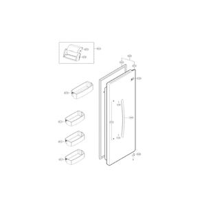 Part Location Diagram of ADC72986533 LG DOOR ASSEMBLY,REFRIGERAT