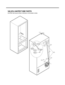 Valve And Water Tube Parts Diagram and Parts List for GR-J31GHSJM ASTCNA2 LG Refrigerator